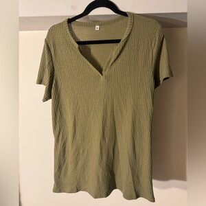 Short Sleeve Waffle Tee Tunic